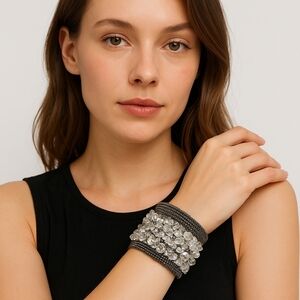 Boho Glass Dangle Stretch Holiday Feel Bracelet